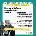 27 desaucios en tres semanas